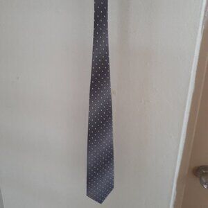 Ivre Hausse Men's tie black small white square pattern